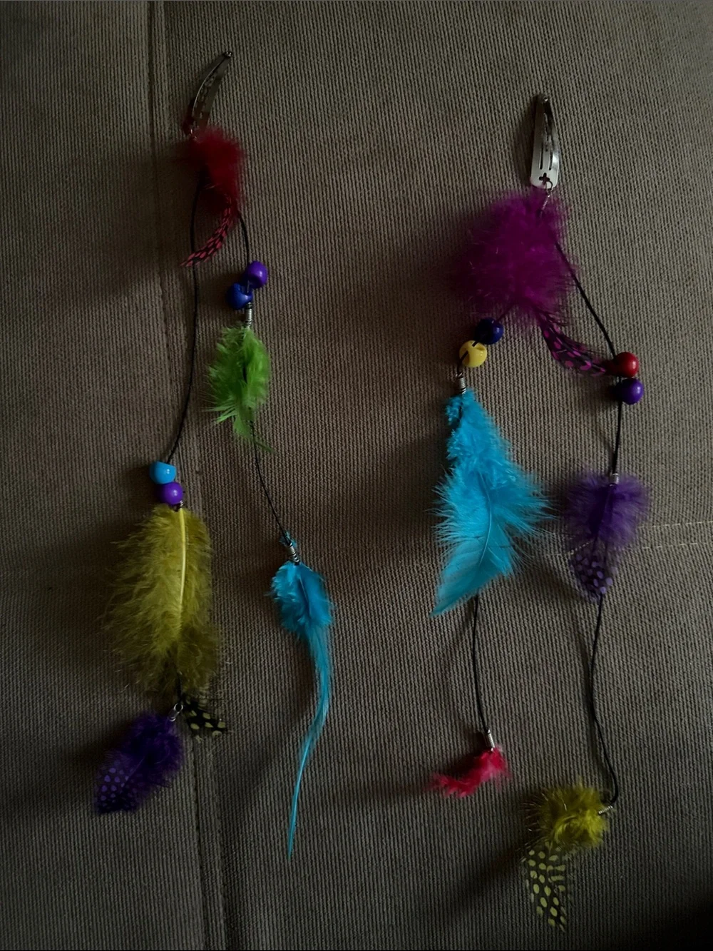 Colorful Feather Hair Clips - Multicolor Boho Accessories